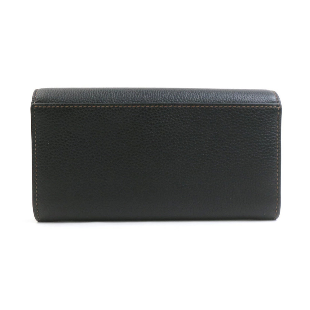 Burberry Black Long Wallet Leather Black
